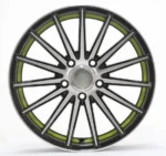 Oy17158 13-17" Black Machine Face Red Undercut Alloy Car Wheel Rim