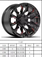16-18 Inch 4X4 6 Holes Black Aluminum Off-Road Wheel - Image 2