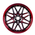 17 Inch 4X100/4X114.3 Gloss Black Red Alloy Wheel Rims - Image 2