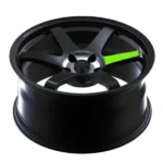 18X8 5X108 Gloss Black Green Tinted Wheel 43mm Rim - Image 3