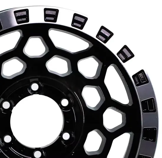 4X4-off-Road-Car-Wheel-5-Holes-Black-Painting-Car-Wheel-with-Beadlock 4X4 off Road Car Wheel 5 Holes Black Painting Car Wheel with Beadlock - Image 1