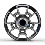 5 Holes Black Car Wheel Silver Machined Face Forged Car Wheel - Image 2