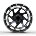 5 Holes Black Car Wheel Silver Machined Face Forged Car Wheel - Image 4