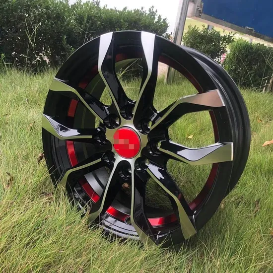 5 Holes Car Wheel Aluminum Alloy Wheel Rim Passenger Car Rim with Red Lip