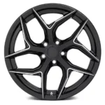 5 Holes Durable Black Face and Silver Lip Monoblock Forged Car Wheel Rim - Image 2