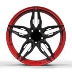 5 Holes Hyper Black and Red Machined Lip Alloy Car Wheel Forged Car Wheels - Image 2