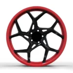 5 Holes Hyper Black and Red Machined Lip Alloy Car Wheel Forged Car Wheels - Image 4