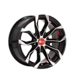 Black Machine Face+Red/Blue Undercut 15 17 Inch Aluminum Alloy Car Wheel Mag - Image 3