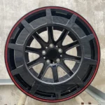 Black Painting Red Lip Carbon Fiber 5 Holes Aluminum Alloy Car Wheel - Image 4