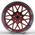 Custom 5X120 Wheels 2-Piece Forged Red Center Polished Barrel Concave Forged Car Alloy Wheels Rims - Image 2