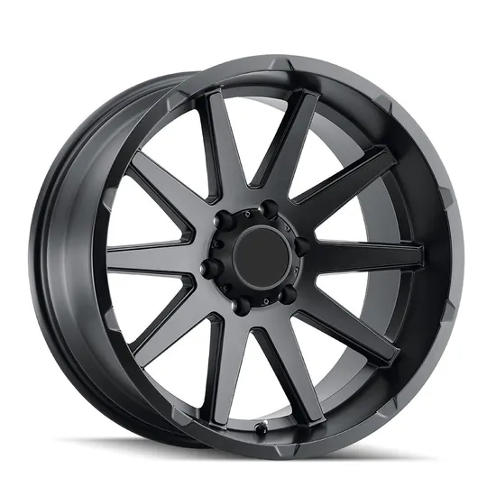 Heavy-Duty 20-Inch Truck Wheels with Reinforced Structure and Matte Black Finish