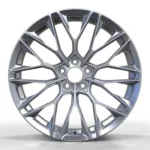 High Perfomance 5 Holes Black Silver Painting Pretty Aluminum Alloy Car Wheel - Image 2