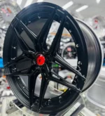 High Strength 5 Holes Black Full Painting Flow Formed Aluminum Alloy Car Wheel Rims - Image 3