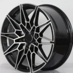 5 Holes Aluminum Alloy Black Machined Car Wheel Rim