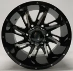 Ouya Wheel Popular 4X4 Black Alloy Car Wheel Rim with Milling Spokes Silver Rivets - Image 2