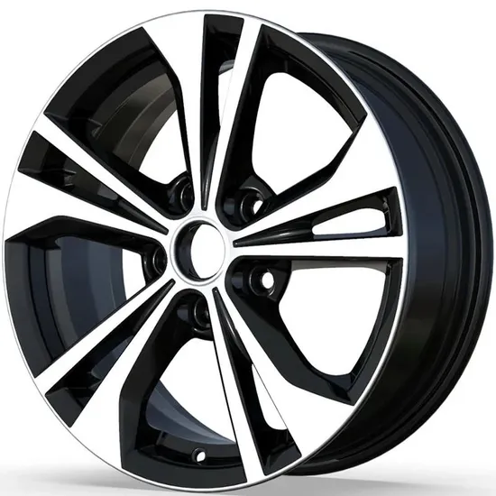 Replica 5 Holes Car Wheel Rim Set Black Color Silver Machined Face China Car Accessories Alloy Wheel and Wheel Rim