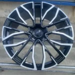 Silver Machined Face Durable Black Car Wheel Rim 5 Holes Aluminum Alloy Car Wheel