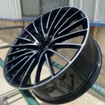 Thin Multi Spoke 5 Holes Black Machined Aluminum Car Wheel - Image 4
