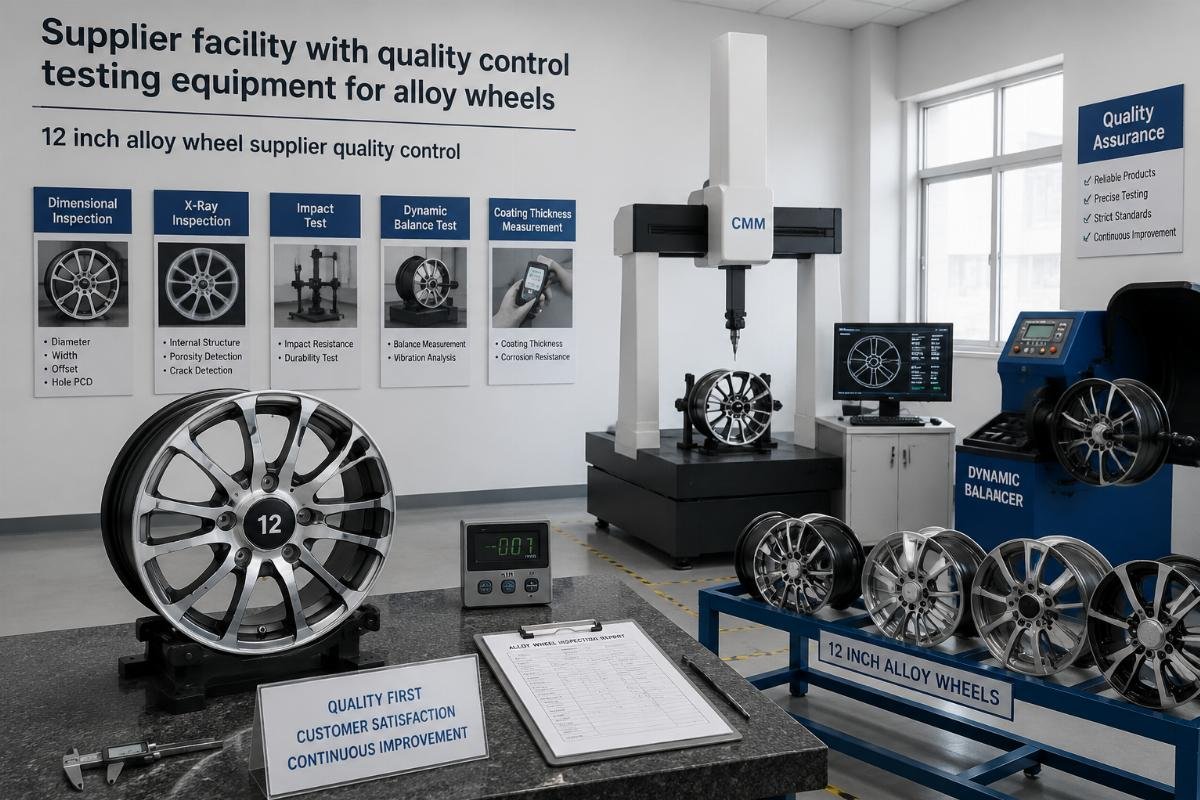 12 inch alloy wheel supplier quality control Supplier facility with quality control testing equipment for alloy wheels