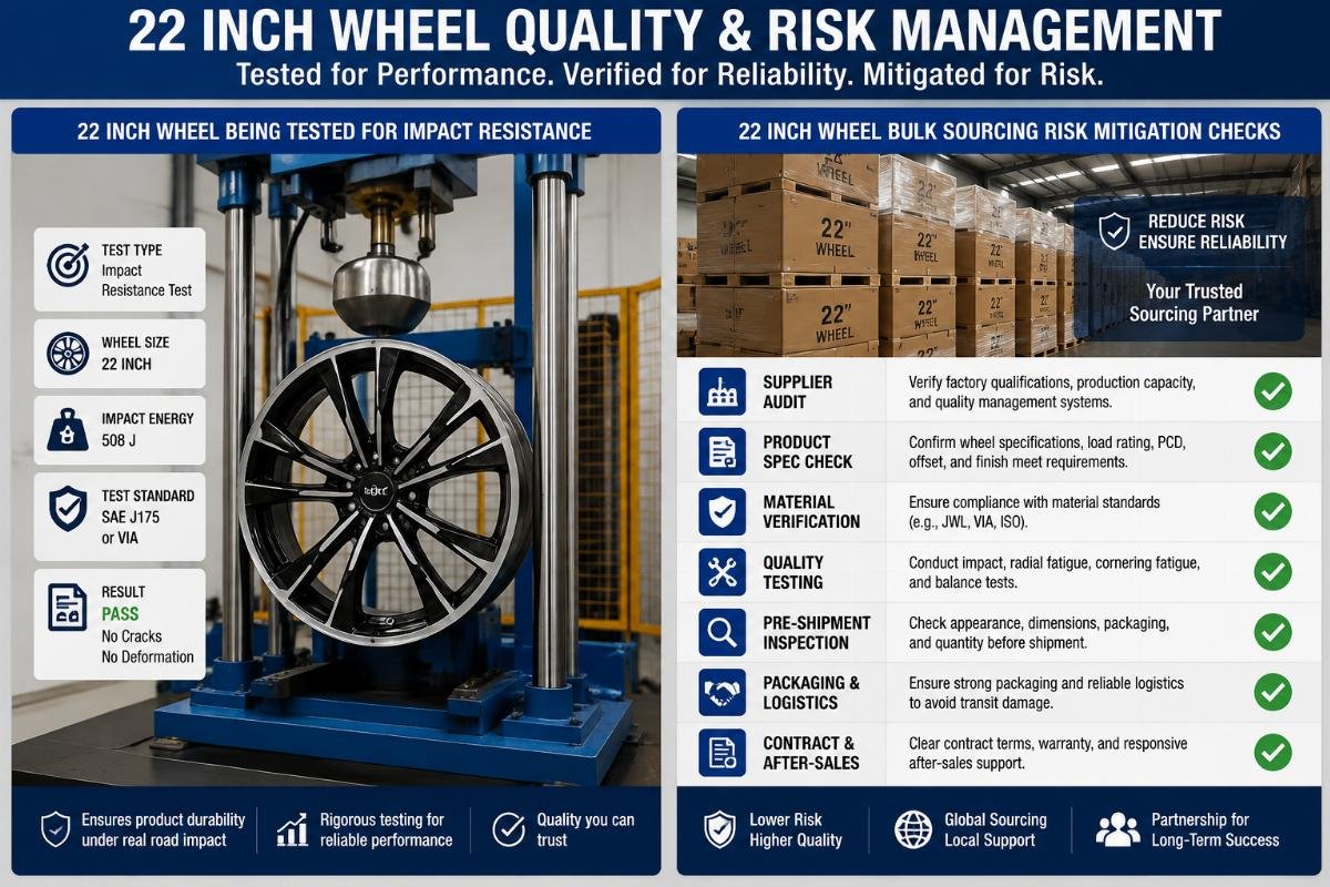 22 inch wheel being tested for impact resistance