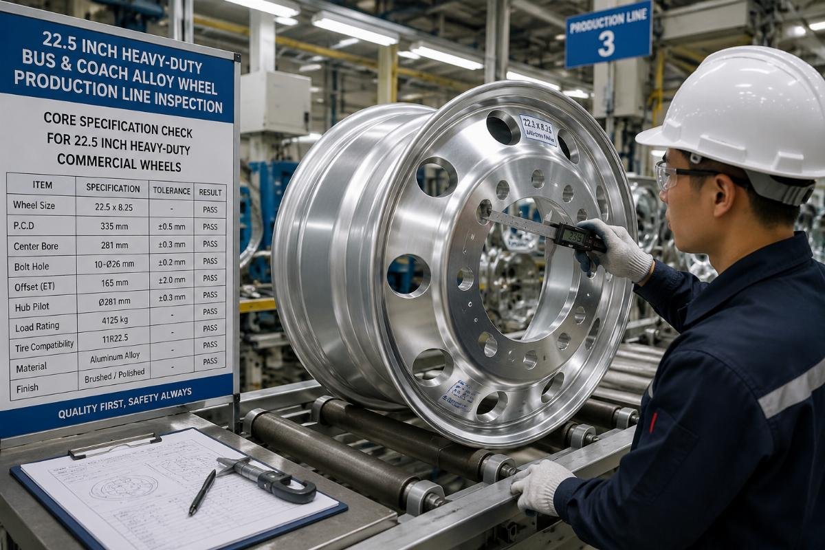 22.5 inch heavy-duty bus and coach alloy wheel production line inspection