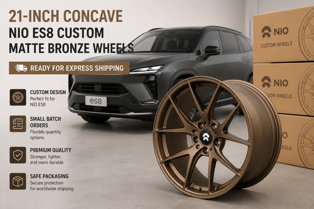 21-inch concave Nio ES8 custom matte bronze wheels ready for express shipping