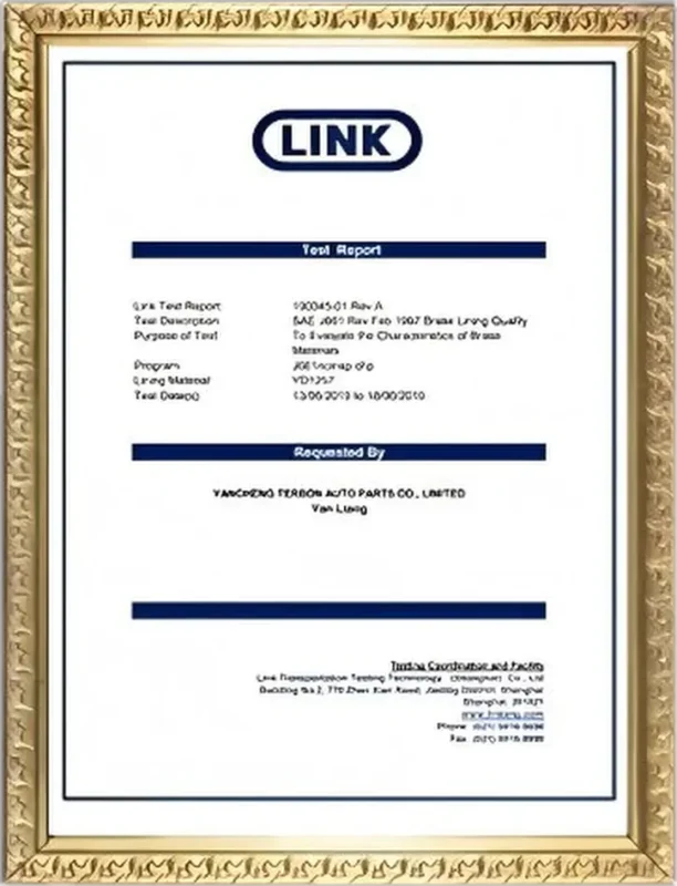 Row of framed quality and environmental certificates on a white wall