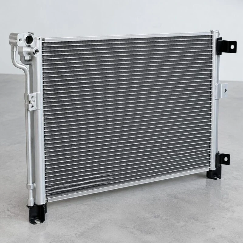 Aluminium A/C condenser core with mounting brackets