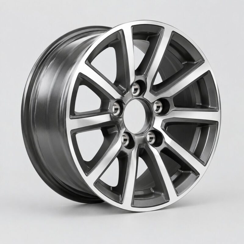 Custom Wheels & Car Tuning application scene with vehicles in service and replacement brake, cooling and wheel parts